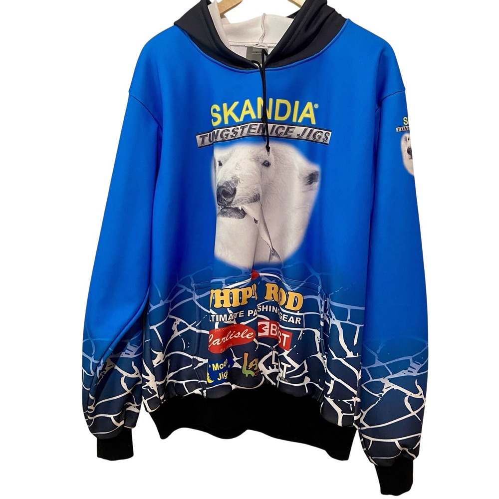 Rayjus Hooded Men's Fishing Sweatshirt Blue/Black Size‎ L